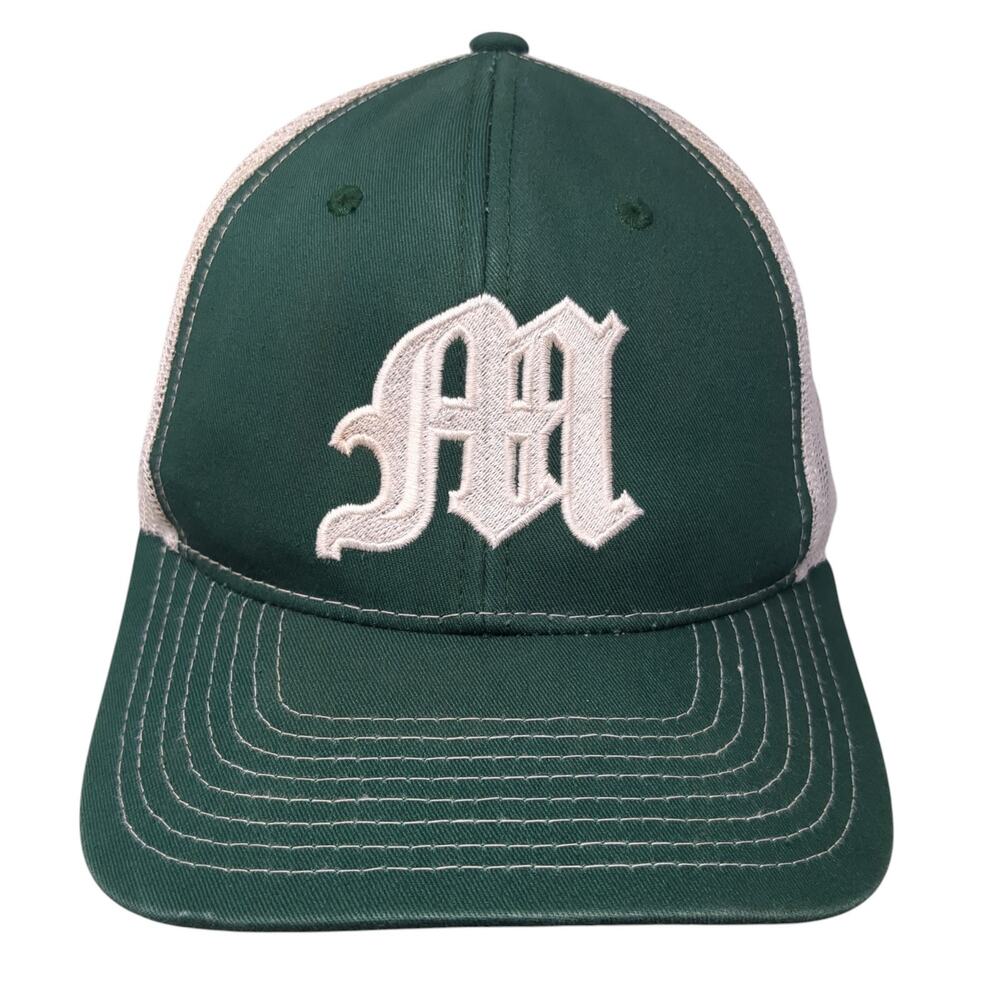 NV Caps Snapback Trucker Hat Green One Size Adjustable Mesh Back Polyester